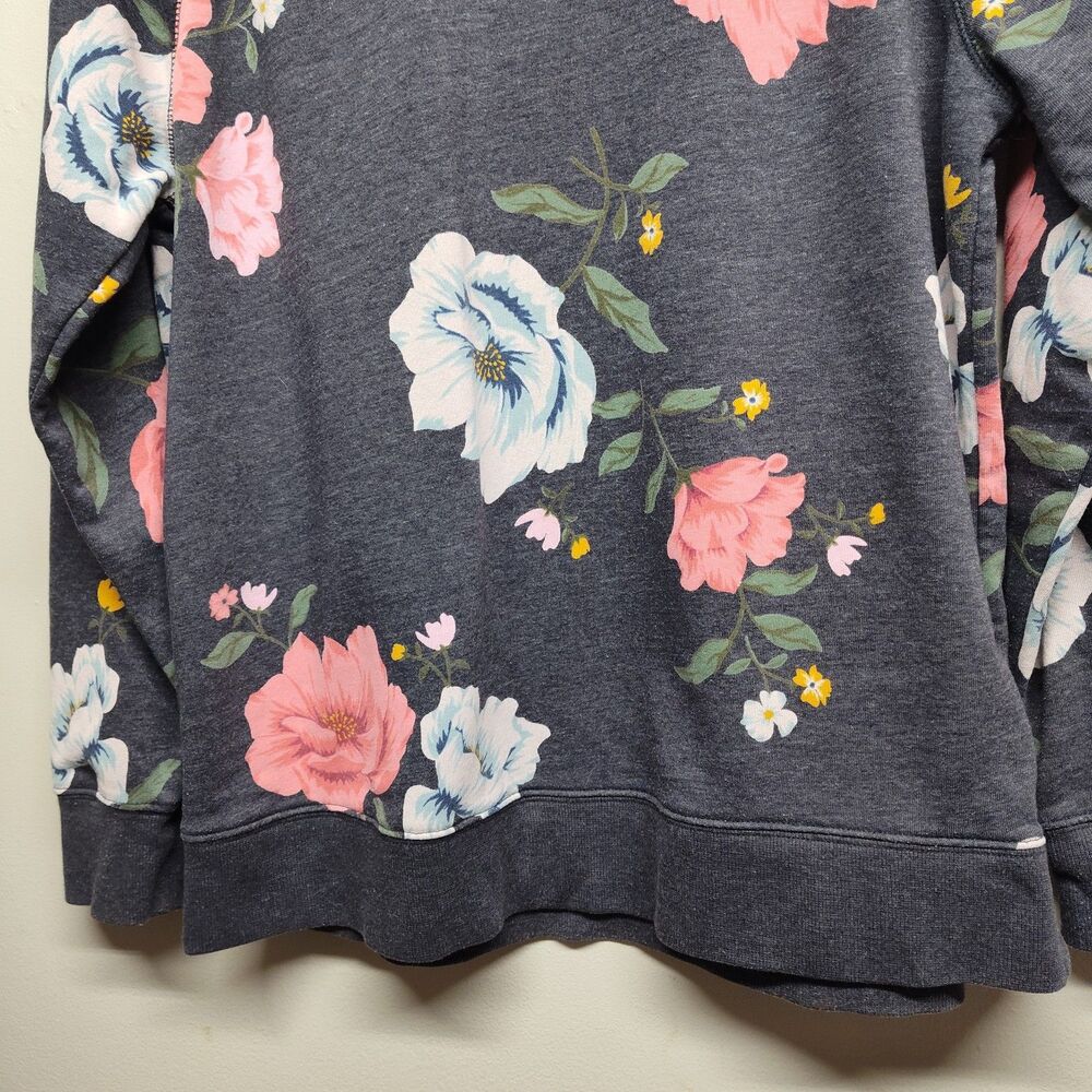 Old Navy Pullover Sweater Women L Gray Floral Spring Romantic Feminine Casual - Picture 4 of 8
